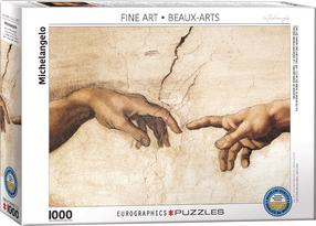 Пазл Eurographics Fine Art Michelangelo Creation of Adam 6000-2016, 67.6 см x 48.9 см, 1000 шт., коричневатый цв.