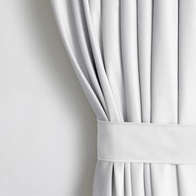 Naktinė užuolaida, su raiščiu Restilo Velvet Pleat, balta sp., 140 cm x 245 cm