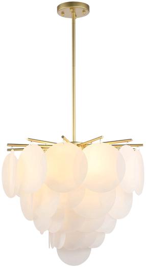 Светильник навесной CosmoLight Tromso P04094BR, E14, 5 x 40 Вт, белый цв. / золотой цв.