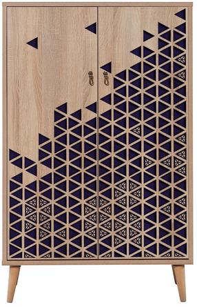 Spintelė Kalune Design Multibox 123, mėlyna sp./ruda sp., 36 cm x 80 cm x 127 cm
