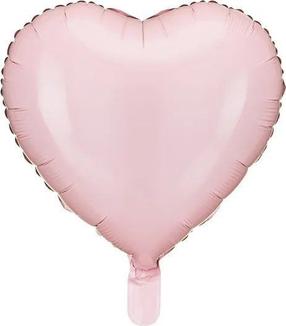 Folijas balons figūriņa PartyDeco Heart (FB9P-081J), gaiši rozā krās.