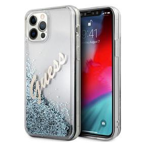 Telefoni ümbris Guess Glitter Vintage Script for iPhone 12 Pro Max, helesinine v., Apple