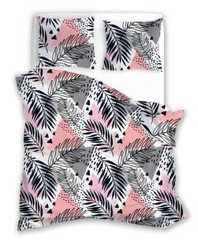 Patalynės užvalkalų komplektas PEQ-012, baltas/juodas/rožinis, 160 x 200 cm