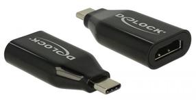Adapteris Delock USB-C > HDMI (ST-BU) 4K 60Hz HDMI-A 19 pin female, USB C male, 0 m, juoda