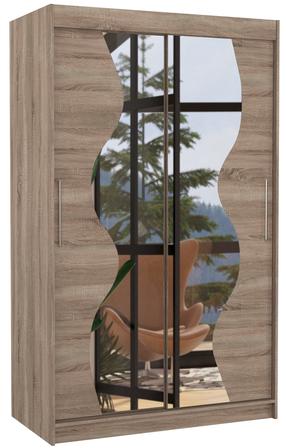 Spinta ADRK Oswald 120, ruda sp./rusva sp., 58 cm x 120 cm x 200 cm, su veidrodžiu