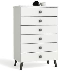 Kumode Akord Furniture Factory Mobi 06, balta krās./melna krās., 104 cm x 60 cm x 37 cm