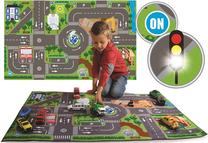 Žaidimų kilimėlis Amo Toys Traffic, 120 cm x 72 cm, įvairių spalvų