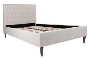 Lova dvigulė Home4you Emilia 28809, smėlio ruda sp., be čiužinio, su grotelėmis
