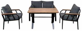 Lauko baldų komplektas Kalune Design Nergiz, mėlyna sp./medžio sp., 4 vietų