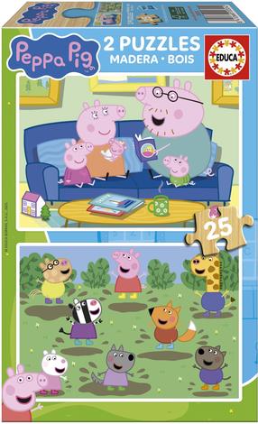 Деревянный 3D пазл Educa Peppa Pig 2, 18 см x 26 см, 50 шт., многоцветный