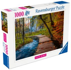 Puzle Ravensburger Beautiful Walkways Autumnal Wooden Trail In Croatia, 50 cm x 70 cm, 1000 gab., daudzkrāsaina