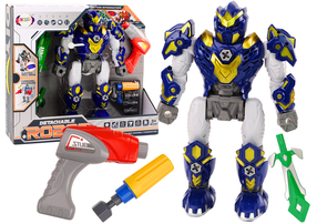 Rotaļu robots Lean Toys Detachable, 24 cm, zila krās./balta krās.