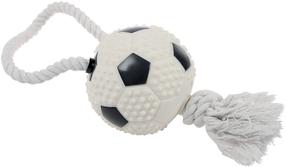 Žaislas šuniui, kamuoliukas Zolux Squeaky Soccerball 480778, 10 cm, balta sp.