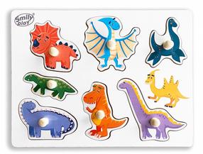 Koka puzle Smily Play Dinosaurs SPW83802, 7 gab., daudzkrāsaina