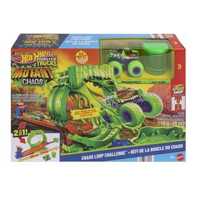 Automobilių trasa Mattel Hot Wheels Monster Trucks Mutant Chaos Loop JMK91, žalia sp./oranžinė sp.