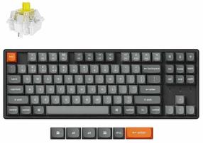Klaviatūra Keychron K8 Max QMK K8M-J4, Anglų (US), juoda sp./geltona sp.