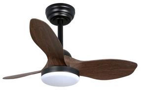 Griestu ventilators ar lampu CristalRecord Stel Mini S, 20 W, 1 gab., brūna krās./melna krās.