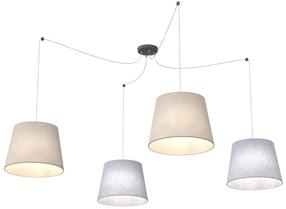 Sietynas kabinamas Emibig Ascot 1425/4, E27, 4 x 15 W, pilka sp./smėlio sp. / juoda sp.