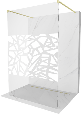 Dušo sienelė Mexen Kioto Walk-in, 110 cm x 200 cm, brushed gold sp./grūdintas