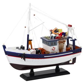Игрушечная лодка Lean Toys Fishing Boat, синий цв./белый цв.