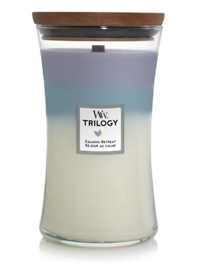 Svece, aromātiskā WoodWick Calming Retreat, 120 h, 610 g, daudzkrāsaina
