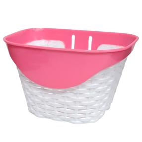 Velosipēdu soma, priekšējais grozs, plastmasa, balta krās./rozā krās.
