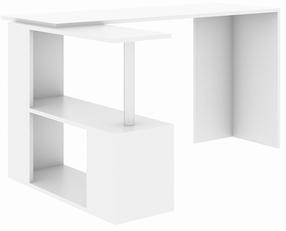 Kampinis rašomasis stalas Kalune Design Gelincik, 130 cm x 74 cm, 109 cm, balta sp.