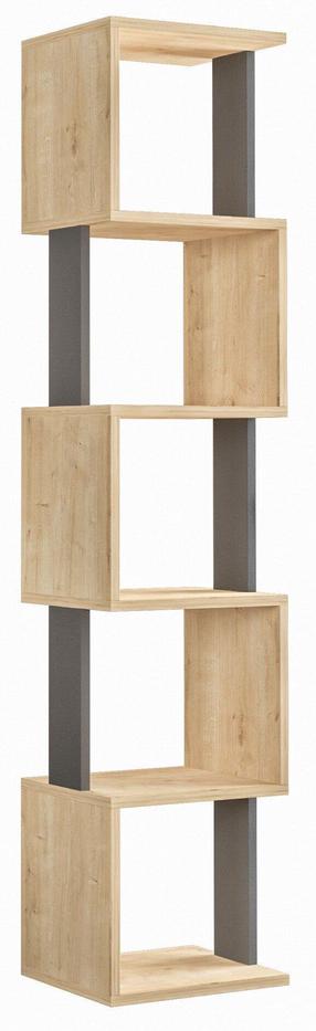 Prekė su pažeista pakuote. Pastatoma lentyna Kalune Design Piri 855DTE3704, antracito sp./sonoma ąžuolo sp., 161 cm x 30 cm x 35 cm