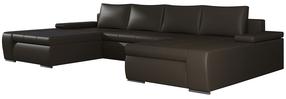 Kampinė sofa Marino Soft 66, tamsiai ruda sp., 200 x 363 cm x 88 cm