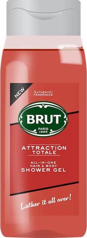Гель мытья тела для мужчин Brut Attraction Totale All-In-One, 500 мл