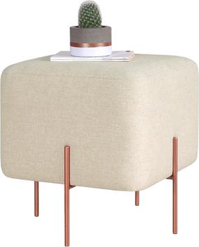 Pufas Hanah Home Copper 58, kreminė sp./vario sp., 40 cm x 40 cm x 42 cm