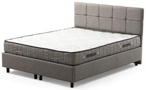 Lova viengulė Kalune Design Vitalia, 90 x 190 cm, šviesiai pilka sp., su čiužiniu, su grotelėmis