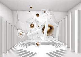 Fototapeet Artgeist Column Arena - Abstract Space With Geometric Figures LNEW011538, 140 cm x 140 cm