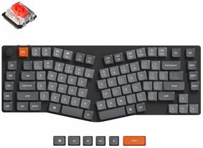 Belaidė kompiuterio klaviatūra Keychron K15 Max Alice Layout K15M-A1 Low Profile Gateron Mechanical Red, EN, juoda sp./pilka sp.