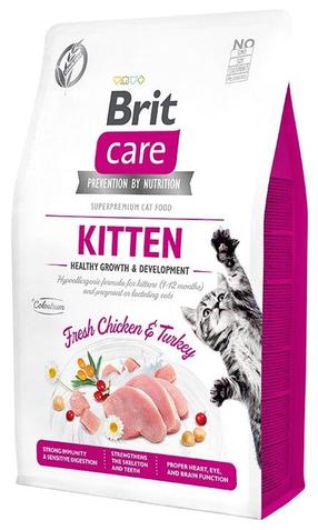 Kuiv kassitoit Brit Care Healthy Growth & Development Kitten, kanaliha/kalkun, 0.4 kg