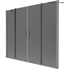 Dušo sienelė Mexen Velar Duo, 180 cm x 150 cm, grafito sp./gun metal sp./grūdintas