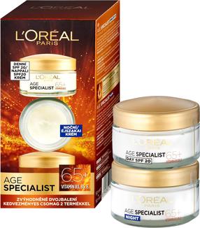 Veido priežiūros priemonių rinkinys L’Oréal Paris Age Specialist 65+, 100 ml, 65+, SPF 20, 2 vnt.