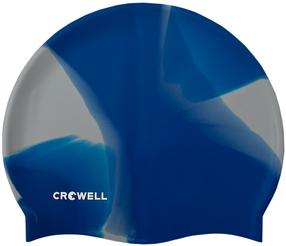 Шапочка для плавания Crowell Multi Flame, синий цв./серый цв.