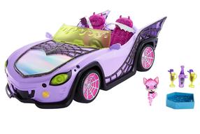 Leļļu automašīna Mattel Monster High Ghoul Mobile, violeta krās.