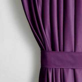 Naktinė užuolaida, su raiščiu Restilo Velvet Pleat, violetinė sp., 140 cm x 245 cm