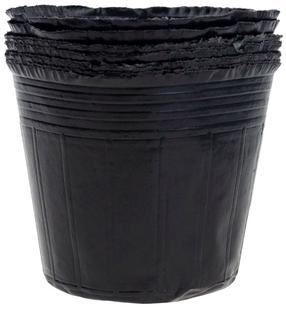 Puķu podu komplekts, plastmasa, 30 cm x 30 cm, Ø 30 cm, melna krās., 10 gab.