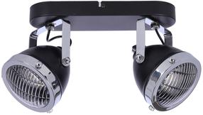 Šviestuvas lubų Candellux Lighting Crazy 92-13309, GU10, 2 x 15 W, skaidri sp./juoda sp. / juoda sp.