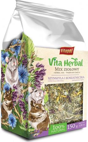 Väikeloomade toit Vitapol Vita Herbal, tšintšiljadele/deguu, 0.15 kg