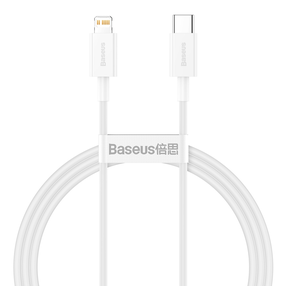 Провод Baseus CATLYS-A02, Lightning/USB-C, 100 см, белый цв., 20 Вт