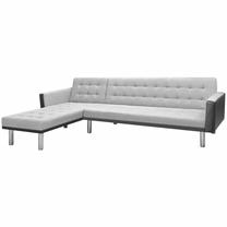 Sofa-lova VLX Corner 244330, juoda sp./pilka sp., dešininė, 218 x 155 cm x 69 cm
