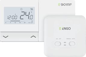 Программируемый термостат отопления Engo Controls E901RF, крепится на стену, белый цв., 8.4 см, 5 - 35 °С