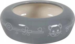 Grauzēju bļoda Zolux Ceramic Bowl, 10.5 cm x 10.5 cm x 3.5 cm, 0.1 l, pelēka krās.