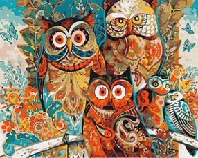 Картина по номерам Paint it! Owls, многоцветный