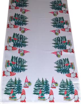 Ziemassvētku galda celiņš taisnstūrveida OS-298-A, balta krās./sarkana krās./zaļa krās., 40 x 180 cm