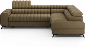 Kampinė sofa - lova Kanedo Nube 20, šviesiai ruda sp., dešininė, 204 x 269 cm x 86 cm